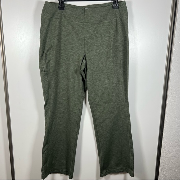 Duluth Trading NoGA Stretch Pants Womens Sz Large Boot Cut Heather Green Outdoor - Picture 1 of 8